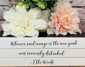 Custom Coffee Table Book Stack Elle Woods "Pink",  Bookcase Décor, Elle Woods, Legally Blonde, Law School Gift