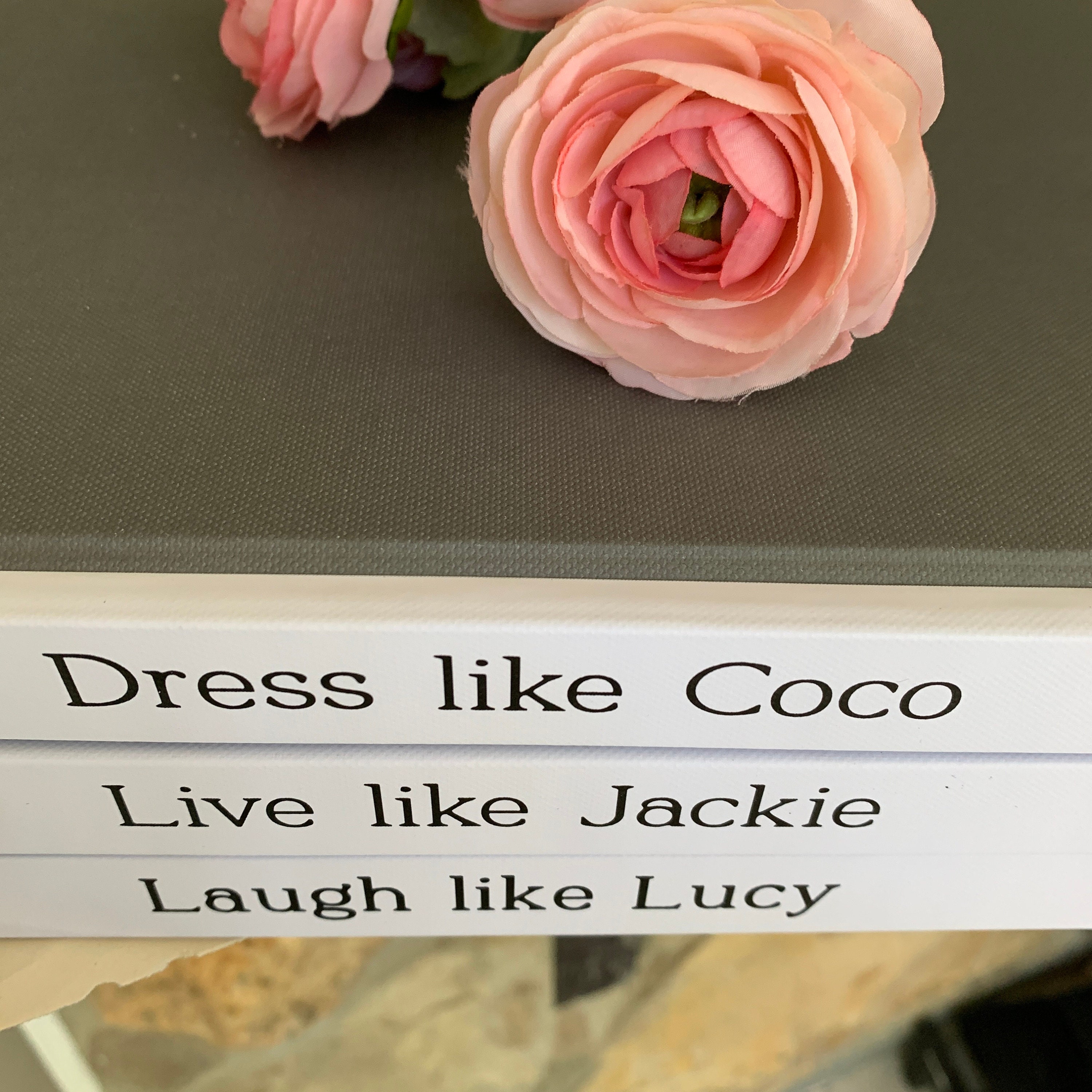 Cusom Coffee Table Book Stack Coco Chanel Quote Fashion 