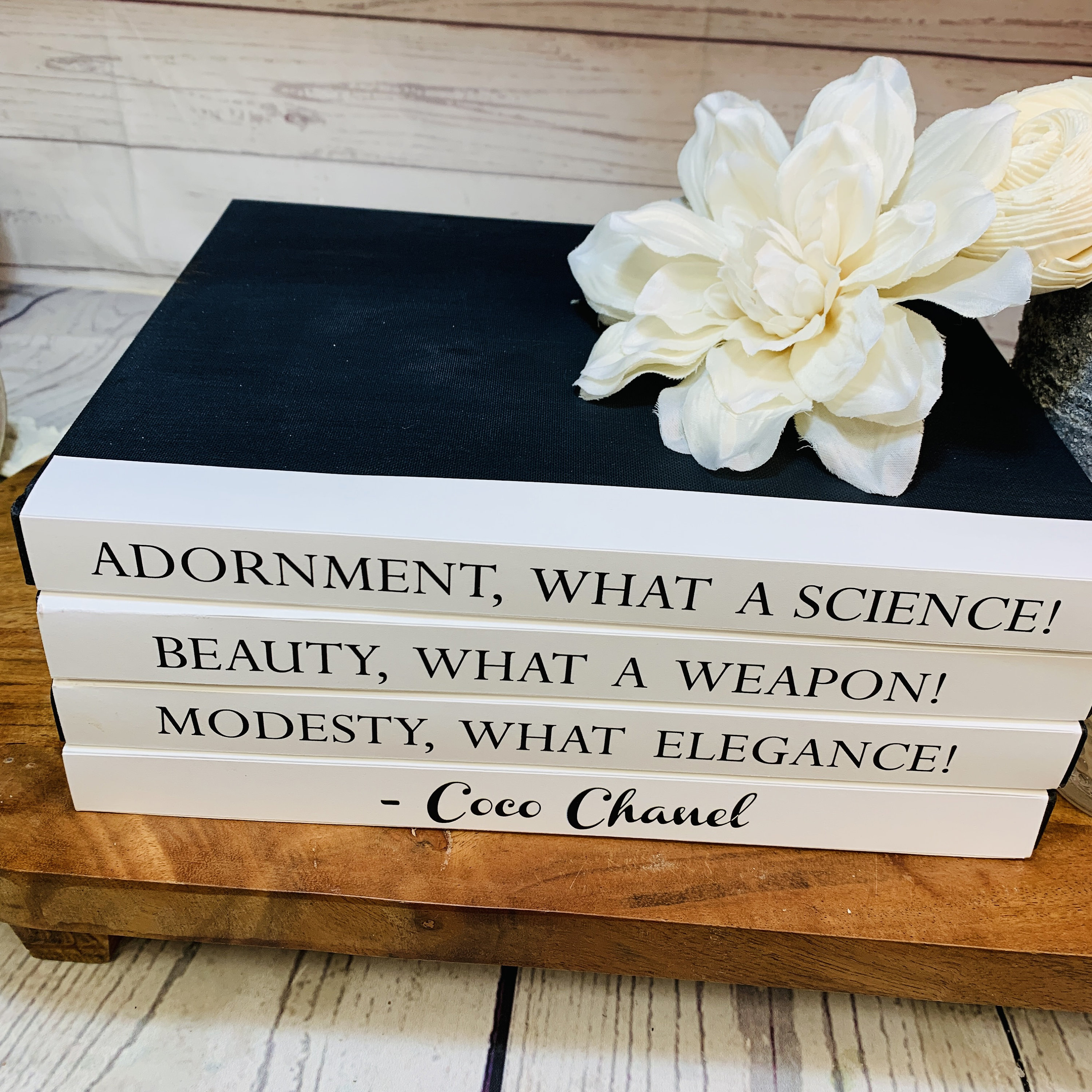 Coffee Table Book Stack Coco Chanel Quote Fashion Designer -  Sweden