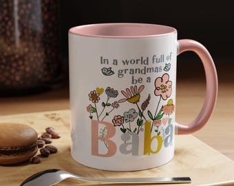 Floral Baba Coffee Mug | Gift for Grandmother