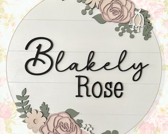 Custom Wood Baby Name Sign - Nursery Decor