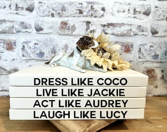 Dress Like Coco, Jackie, Audrey, Lucy Custom Coffee Table Book Stack