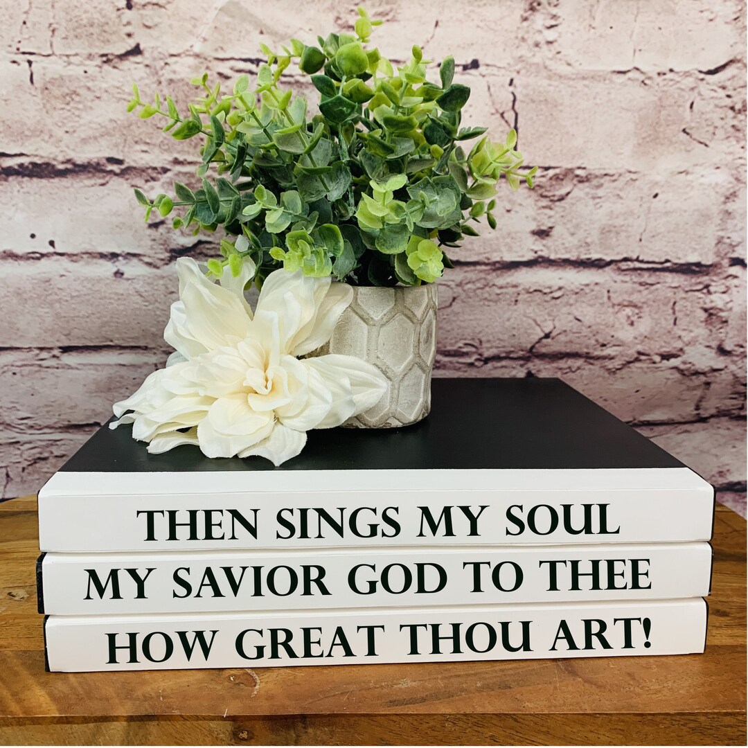 Custom Coffee Table Book How Great Thou Art, Bookcase Décor, Christmas ...