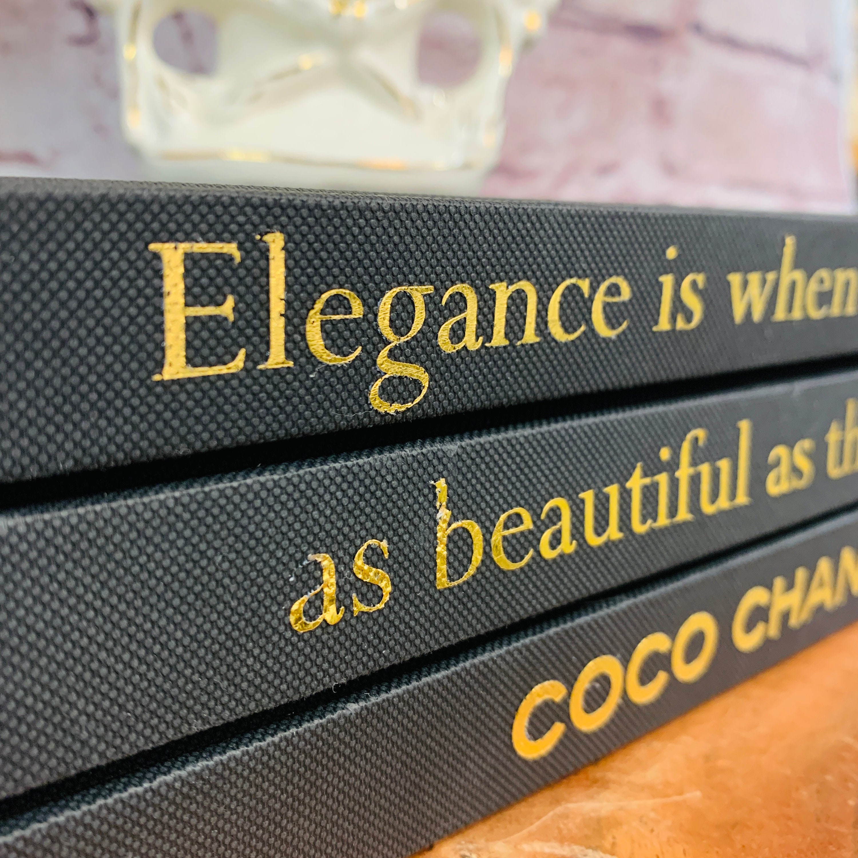 Cusom Coffee Table Book Stack, Coco Chanel Quote, Fashion Designer Books,  Designer, Elegance Quote, Personalized Gift