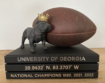 University of Georgia National Championship 1980, 1921, 2023 Book Stack, Coffee Table Books, Bookcase Décor, SEC Champions, Graduation Gift