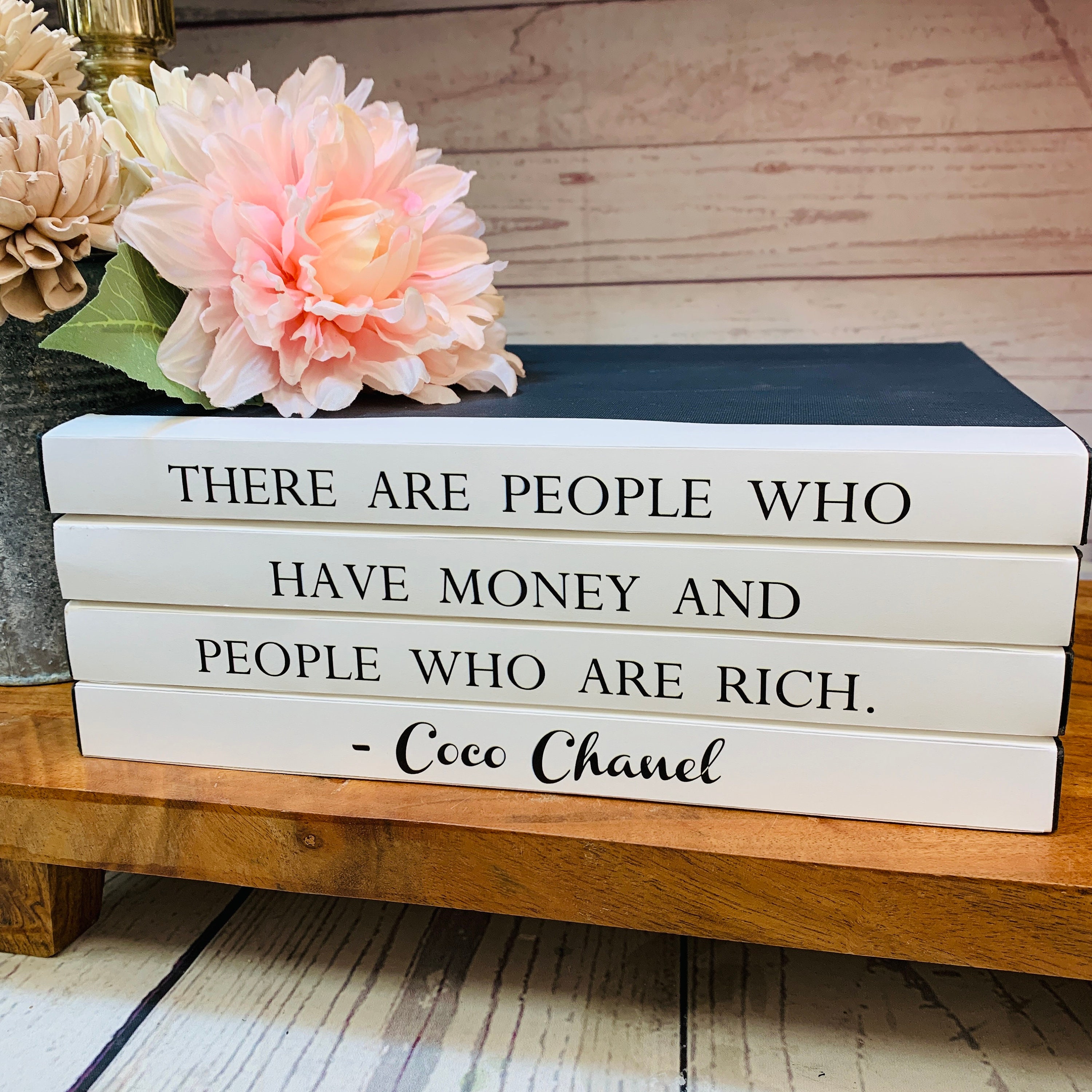 Coco Chanel Decorative Designer Minimalist 4 Book Stack Rich, Coffee Table  Books, Chanel Quotes