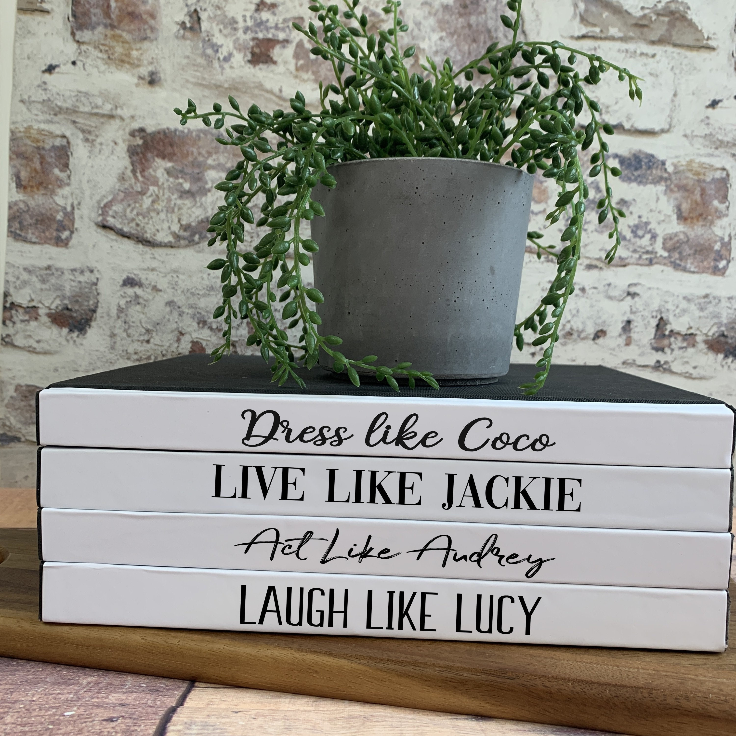 Decorative Designer 4 Book Stack laugh Like Lucy 