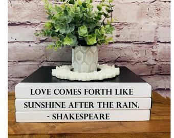 Custom Coffee Table Book Shakespeare  Quote , Bookcase Décor, Fashion Designer Books, Coffee Table Books, Valentines Day, Minimalist Décor