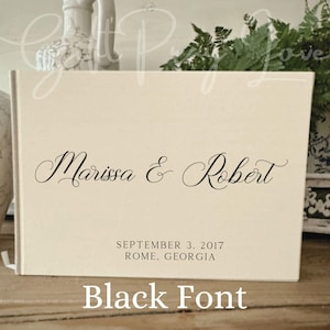 Personalized Linen Guest Book, Wedding Guest Book, Sign In Book, Signing Book
