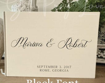 Personalized Linen Guest Book, Wedding Guest Book, Sign In Book, Signing Book