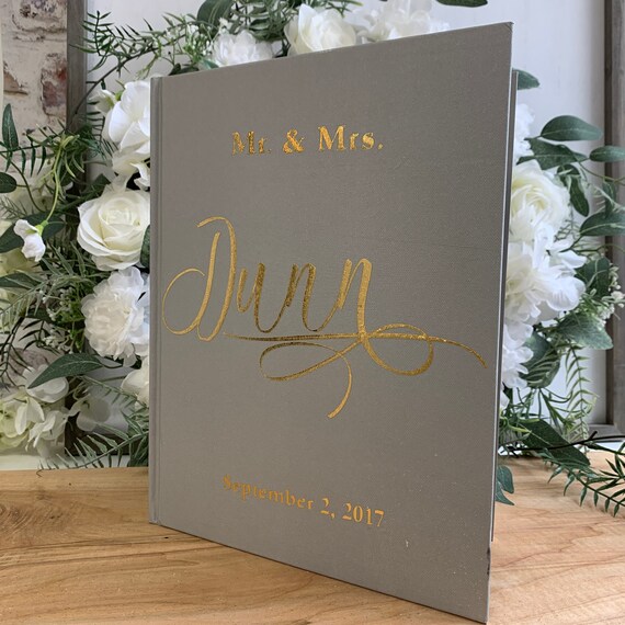 Custom Gold Foiled Wedding Decor Guest Book Coffee Table Etsy