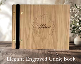 Wood Engrave Guest Book