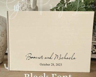 Personalized Linen Guest Book, Wedding Guest Book, Sign In Book, Signing Book