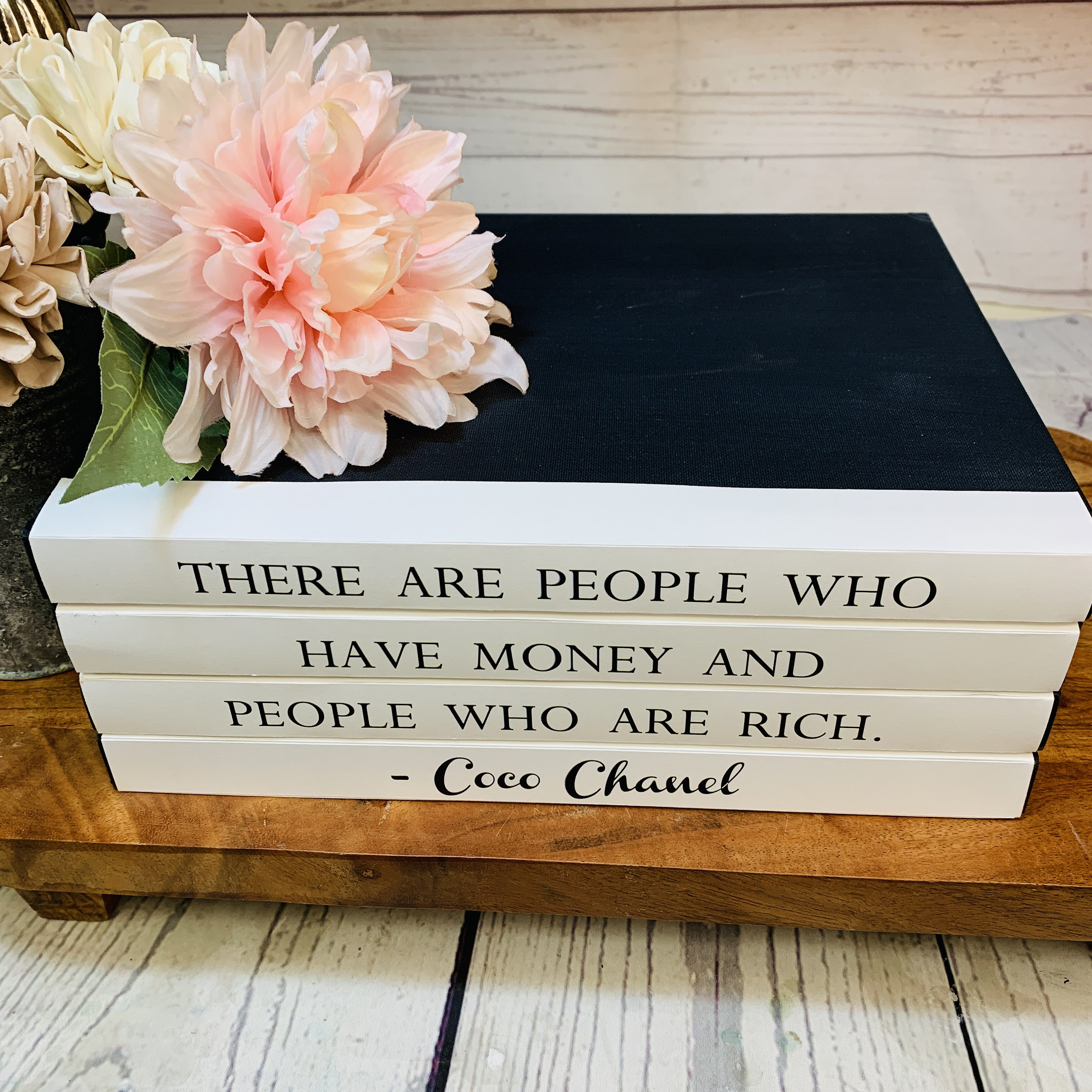 Ti Tolkning Undtagelse Coco Chanel Decorative Designer Minimalist 4 Book Stack Rich, Coffee Table  Books, Chanel Quotes,