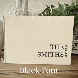 Personalized Linen Guest Book, Wedding Guest Book, Sign In Book, Signing Book