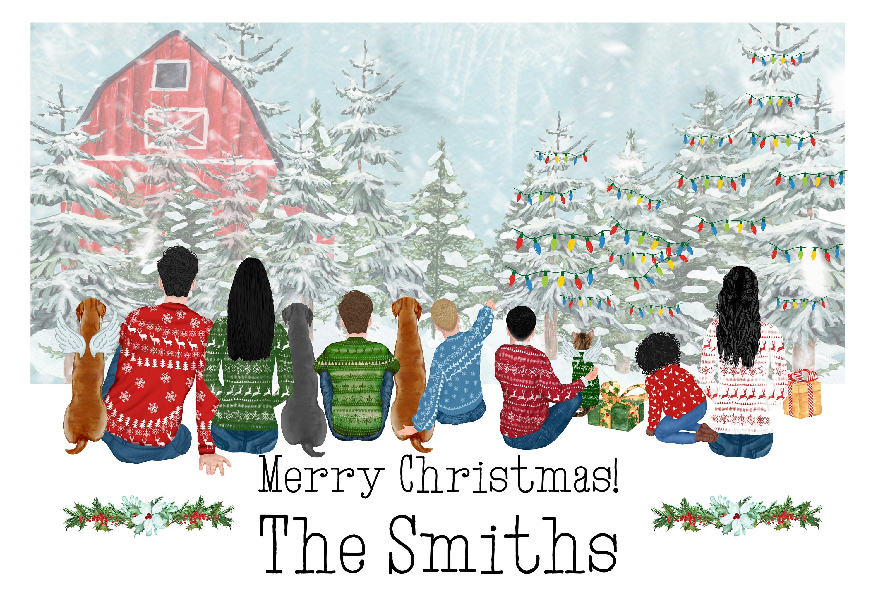 Custom Family and Friend Christmas Cards - Emailed to you for print!