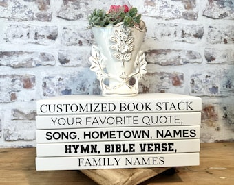 Custom Coffee Table Book Stack: Personalized Quote Books