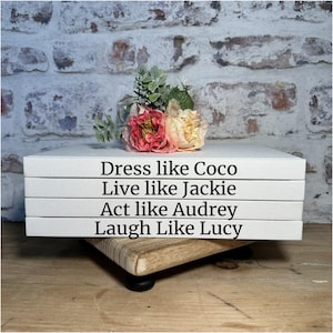 Decorative Book Stack: Coco, Jackie, Audrey, Lucy - Coffee Table Decor