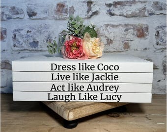Decorative Book Stack: Coco, Jackie, Audrey, Lucy - Coffee Table Decor