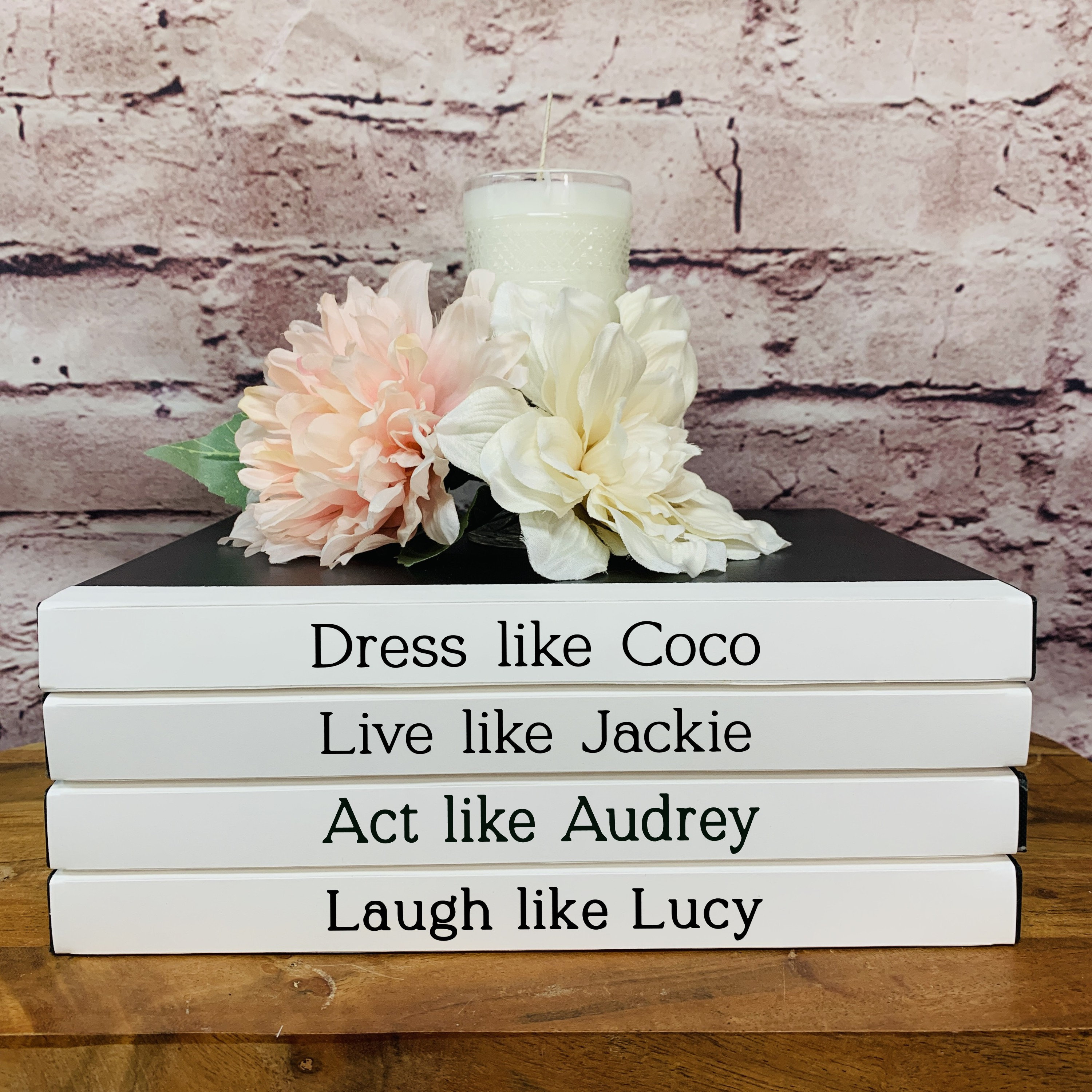 Decorative Designer 4 Book Stack laugh Like Lucy 