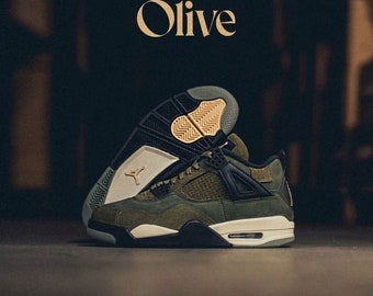 Jordan 4 Craft Medium OlivePale Vanilla-Khaki-Black-Sail For Sale-Sneaker for Men and Women