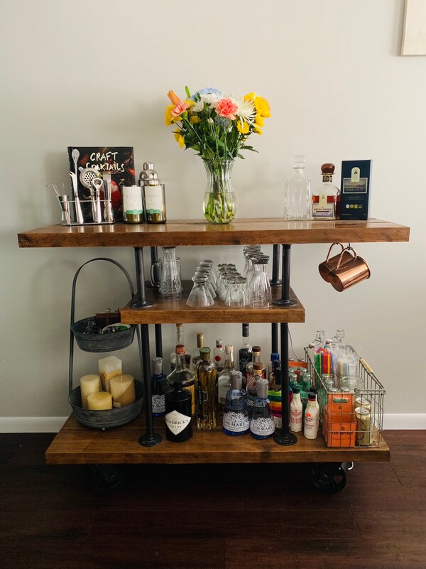 Bar Cart Liquor Industrial Etsy Canada