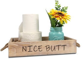 Funny Toilet Paper Holder: Rustic Farmhouse Bathroom Decor