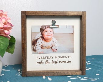 Personalized Engraved Wood Photo Frame Fits 4x6 Vertical Portrait for Gift & Memory Display