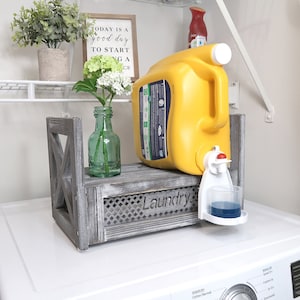 Large Laundry Soap Station, Laundry Detergent Stand, Detergent Drip Catcher, Liquid Detergent Dispenser for Laundry Room Organization