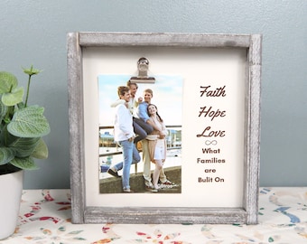Personalized Rustic Collage Frame: Engraved Pinewood Picture Frame