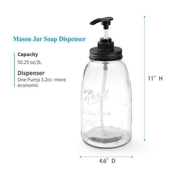 Glass Laundry Detergent Dispenser, Liquid Detergent Dispenser for Laundry  Room, Two 50oz Mason Jar Laundry Soap Dispenser Soap and Bleach 