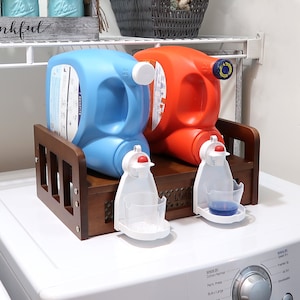 Wall mounted Large Laundry Soap Station, Laundry Detergent Stand, Detergent Drip Catcher, Liquid Detergent Dispenser for Laundry Room