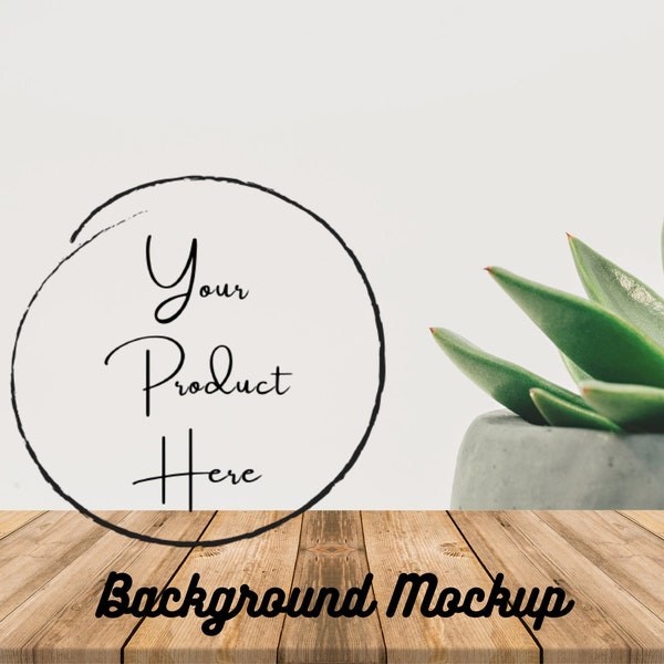 Product Background Mockup, Display Table with Plant Background, Product Display Photo, Mock Up Scene, Digital Background, Product Promotion