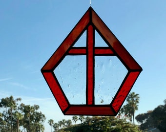 Cross in Pentagonal Window - Red