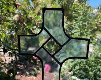 Soft Clear Blue Swirl Cross