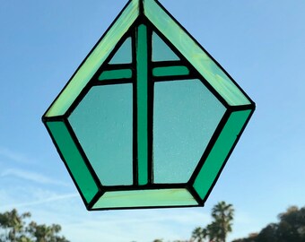 Cross in Pentagonal Window - Green