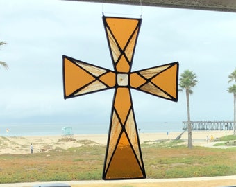 Cross within a Cross- Amber