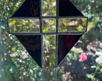 Amber & Brown Beveled Kite Cross