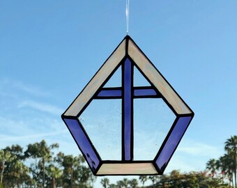 Cross in Pentagonal Window - Purple