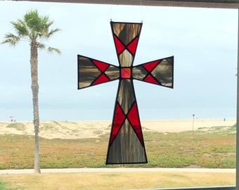 Cross within a Cross- Grey/Red