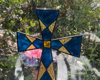 Cross within a Cross - Blue and Gold