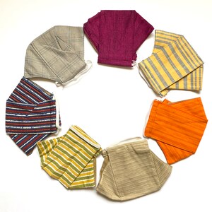 CLEARANCE 50% DISCOUNT - Striped and Solid Face Masks Washable, Handmade Cloth Face Masks for Summer and Fall