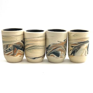 Set of Two, Pair of Ceramic Swirled Mezcal Sipping Cups, Mezcal Shot Glass, Mezcalero, Copita