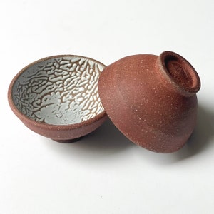 Set of Two, Pair of Red Clay Ceramic Cups Mezcal Glass, Sipping Ceremonial Bowls, Jicaras, Mezcaleros, Copitas, Sipping Cup, 2oz 2.5&quot; x 1.5&quot;