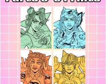 JJBA Protag Prints 5x7" | Parts 5-9 | Jojo, anime, art print