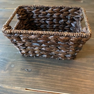 Vintage Wicker Long Basket with Handles | Functional Storage Basket | Wicker Organization