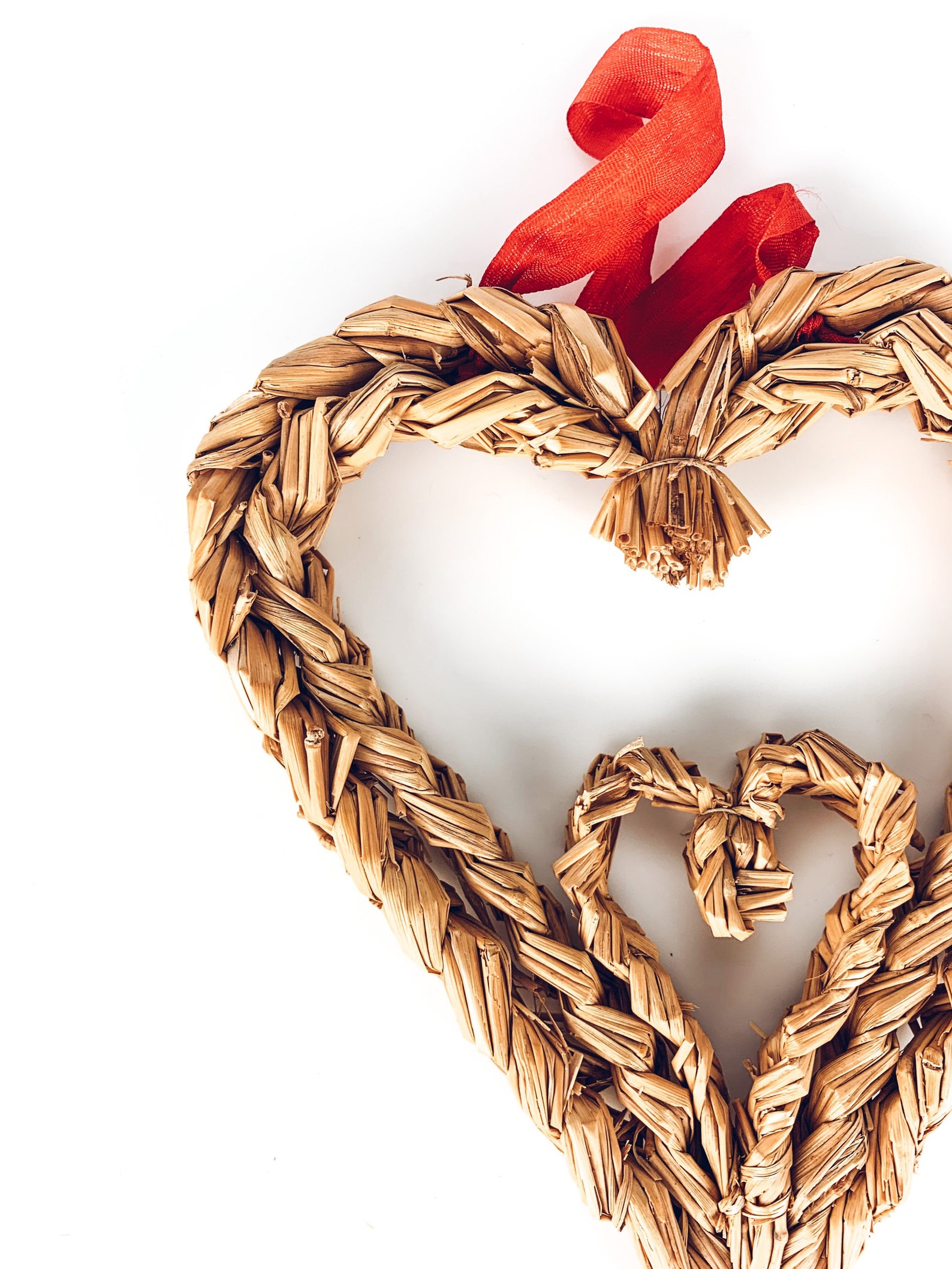 Vintage Natural Straw Heart Boho Wall Decor Bohemian Dried Etsy UK