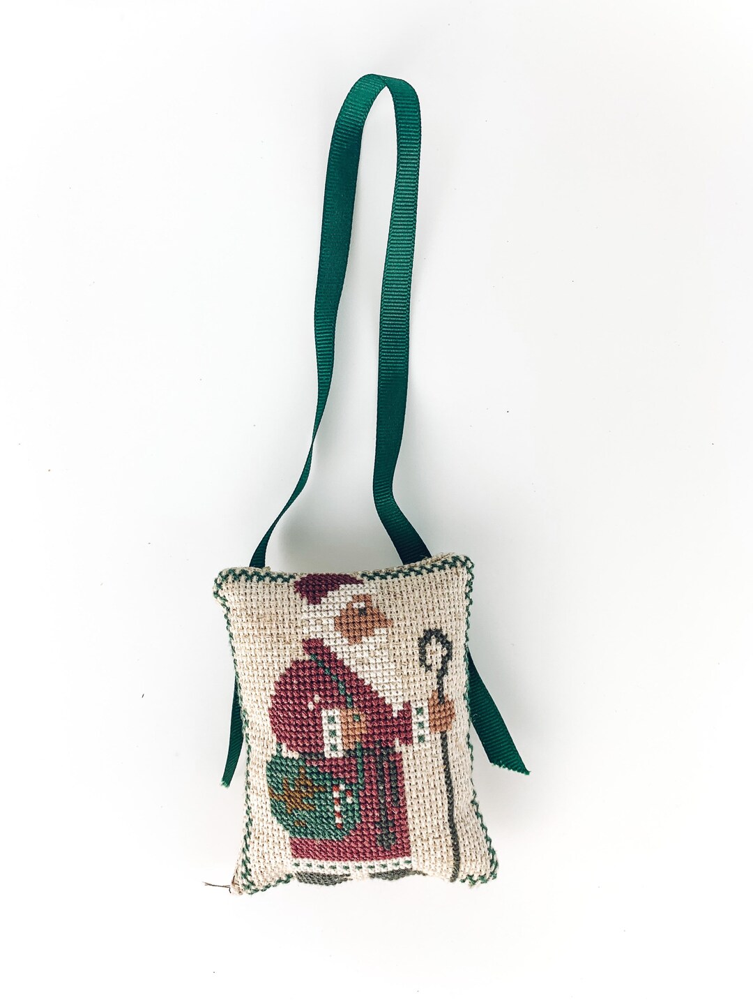 Vintage Christmas Hanging Cross Stitch Christmas Ornament Etsy