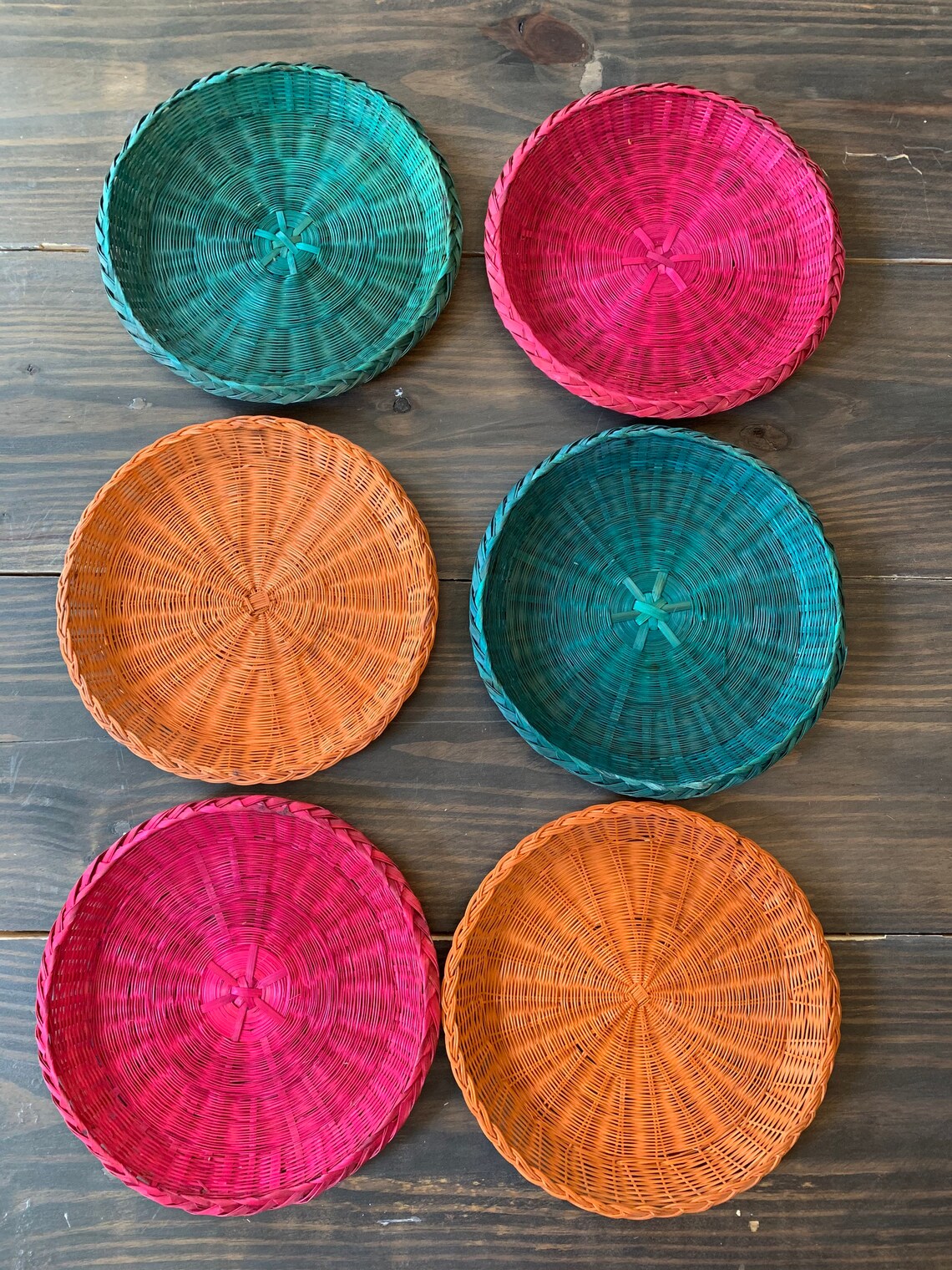 Vintage Wicker Wall Basket Boho Hanging Basket Wall Collage Etsy