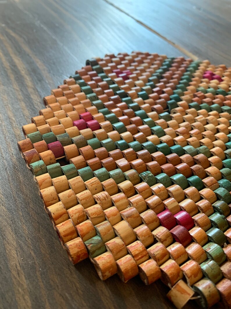 Neutral Boho Wood Bead Trivet Hanging Trivet Vintage Wood Etsy